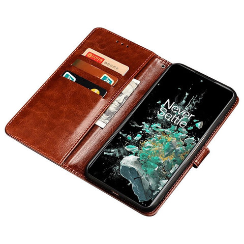 IDEWEI For OnePlus 10T 5G / Ace Pro 5G Crazy Horse Texture PU Leather + TPU Full Protection Phone Case Stand Wallet Cover