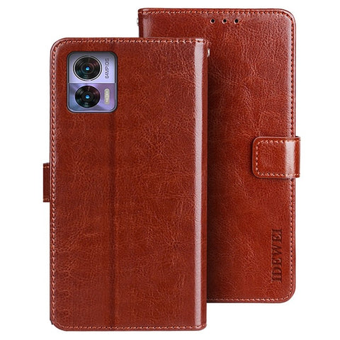 IDEWEI For Motorola Edge 30 Neo 5G PU Leather Folio Flip Phone Case Crazy Horse Texture Stand Wallet Shockproof Cover