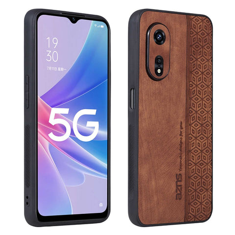 AZNS Anti-scratch Cell Phone Case for Oppo A97 5G, Imprinted Pattern PU Leather Coated TPU Protective Cover