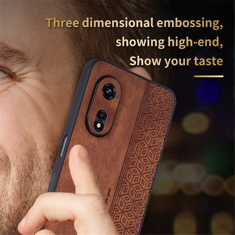 AZNS Anti-scratch Cell Phone Case for Oppo A97 5G, Imprinted Pattern PU Leather Coated TPU Protective Cover