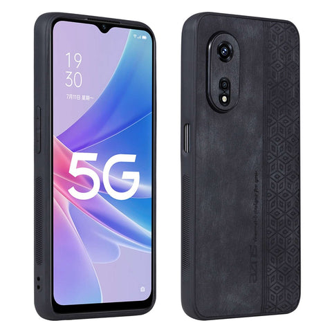 AZNS Anti-scratch Cell Phone Case for Oppo A97 5G, Imprinted Pattern PU Leather Coated TPU Protective Cover