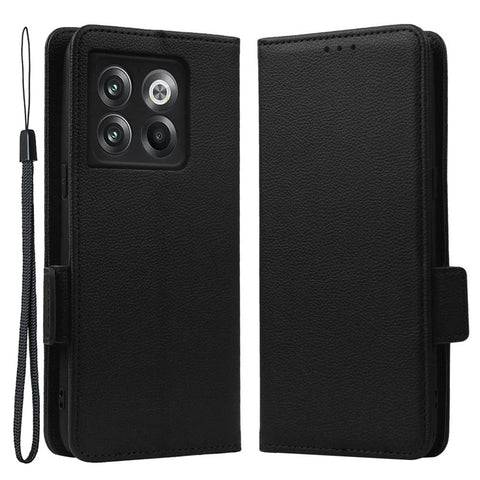 Litchi Texture Phone Case for OnePlus 10T 5G / Ace Pro 5G, Stand Wallet PU Leather Magnetic Clasp Folio Flip Protective Cover