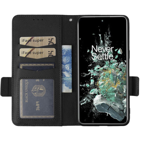 Litchi Texture Phone Case for OnePlus 10T 5G / Ace Pro 5G, Stand Wallet PU Leather Magnetic Clasp Folio Flip Protective Cover