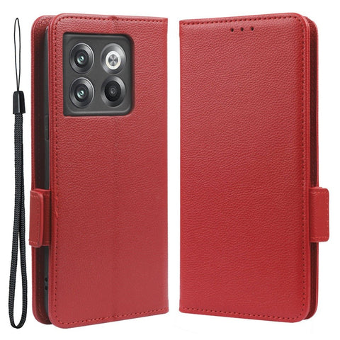Litchi Texture Phone Case for OnePlus 10T 5G / Ace Pro 5G, Stand Wallet PU Leather Magnetic Clasp Folio Flip Protective Cover