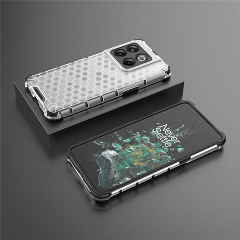 For OnePlus 10T 5G / Ace Pro 5G Phone Case Honeycomb Textured Shockproof Case TPU + PC Phone Cover