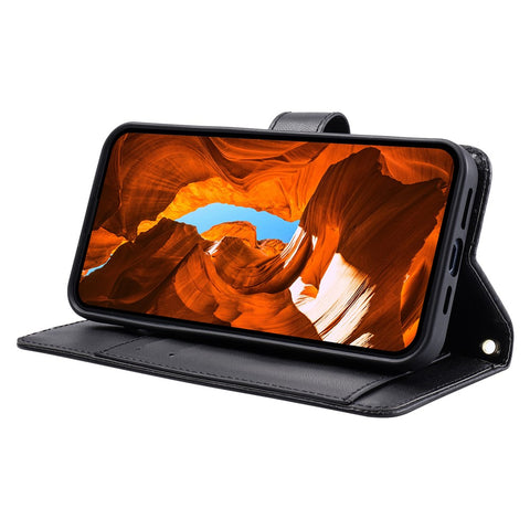 Crossbody Leather Case for Oppo A5 Pro 5G (Global) / A5 Pro 4G (Global) / A5 Energy 5G (China) Ring Buckle Wallet Stand Rhombus Mobile Cover