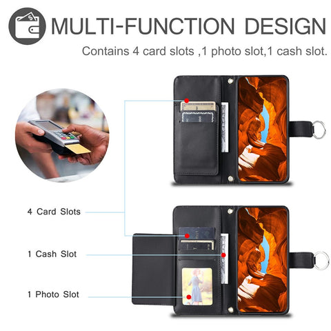 Crossbody Leather Case for Oppo A5 Pro 5G (Global) / A5 Pro 4G (Global) / A5 Energy 5G (China) Ring Buckle Wallet Stand Rhombus Mobile Cover