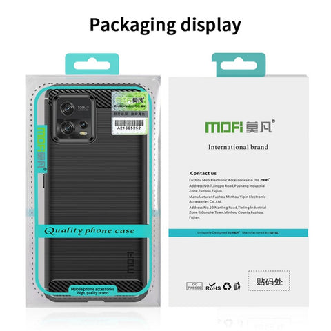MOFI JK TPU Series-1 for Motorola Moto G72 4G Brushed Phone Cover Carbon Fiber Texture Drop-proof TPU Protective Cell Phone Case