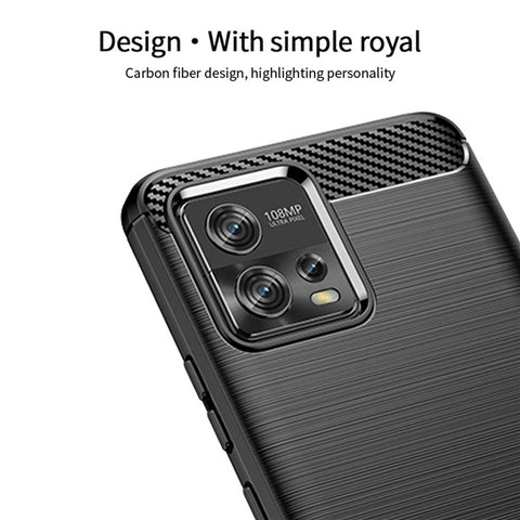 MOFI JK TPU Series-1 for Motorola Moto G72 4G Brushed Phone Cover Carbon Fiber Texture Drop-proof TPU Protective Cell Phone Case