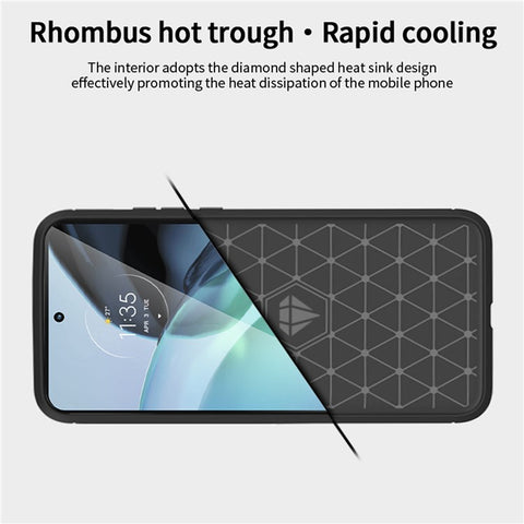 MOFI JK TPU Series-1 for Motorola Moto G72 4G Brushed Phone Cover Carbon Fiber Texture Drop-proof TPU Protective Cell Phone Case