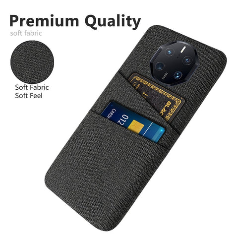 For Huawei Mate 50 RS Porsche Design 4G Drop Proof Cloth Texture Phone Case Dual Card Slots PC Protective Back Cover