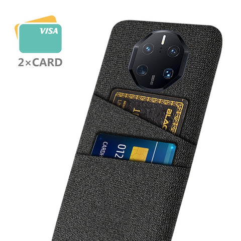 For Huawei Mate 50 RS Porsche Design 4G Drop Proof Cloth Texture Phone Case Dual Card Slots PC Protective Back Cover