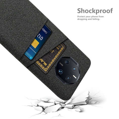For Huawei Mate 50 RS Porsche Design 4G Drop Proof Cloth Texture Phone Case Dual Card Slots PC Protective Back Cover