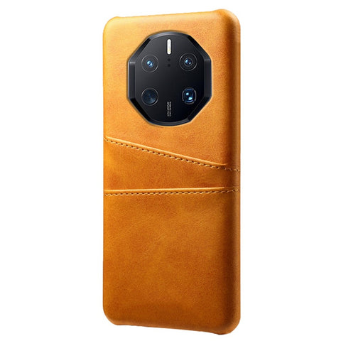 For Huawei Mate 50 RS Porsche Design 4G Phone Case with Dual Card Slots, Shockproof PU Leather Coated Hard PC Cover