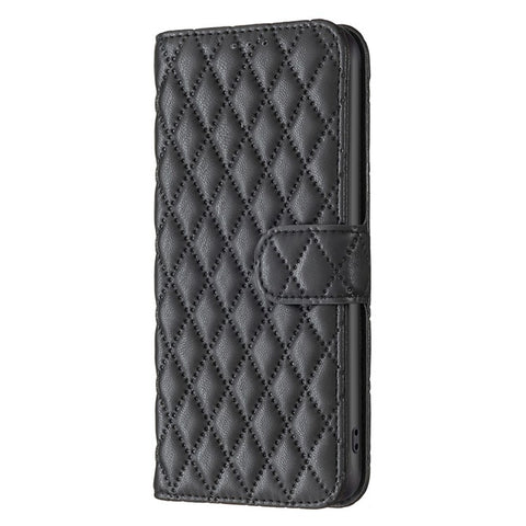 BINFEN COLOR BF Style-14 For Xiaomi Redmi A1 4G / A2 4G / A1+ 4G / A2+ 4G / Poco C50 4G PU Leather Phone Case Imprinted Rhombus Pattern Protective Case Magnetic Closure Flip Stand Wallet Cover