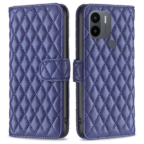 BINFEN COLOR BF Style-14 For Xiaomi Redmi A1 4G / A2 4G / A1+ 4G / A2+ 4G / Poco C50 4G PU Leather Phone Case Imprinted Rhombus Pattern Protective Case Magnetic Closure Flip Stand Wallet Cover