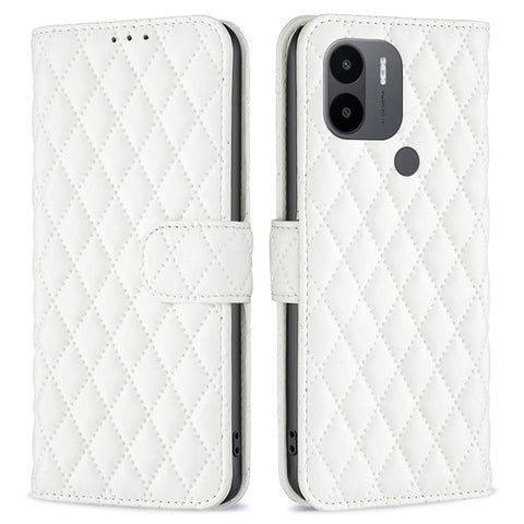 BINFEN COLOR BF Style-14 For Xiaomi Redmi A1 4G / A2 4G / A1+ 4G / A2+ 4G / Poco C50 4G PU Leather Phone Case Imprinted Rhombus Pattern Protective Case Magnetic Closure Flip Stand Wallet Cover
