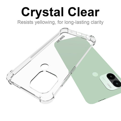 ENKAY HAT PRINCE For Xiaomi Redmi A1+ 4G / A2+ 4G / Poco C50 4G Thickened Corners Shockproof Cover Clear TPU Phone Case with Anti-slip Strip Edge