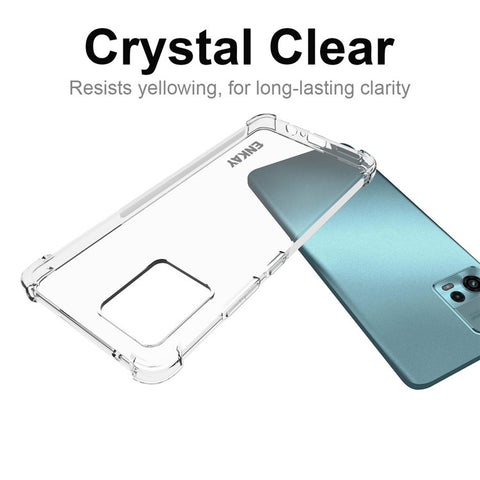 ENKAY HAT PRINCE For Motorola Moto G72 4G Enhanced Corners TPU Anti-slip Strip Edge Phone Case Transparent Cover