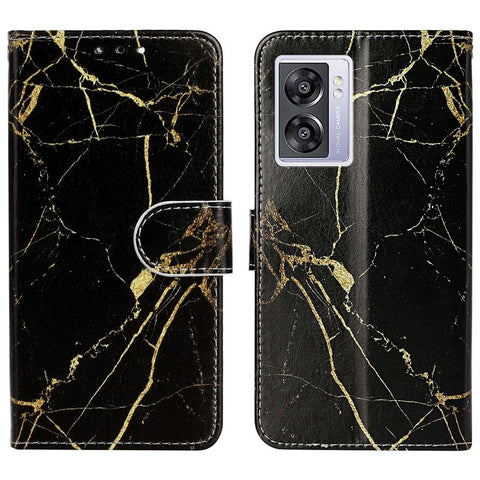 For Oppo A57 4G / A57s 4G / A57 (2022) 5G / A77 5G Pattern Printing Flip Stand Cover PU Leather Magnetic Closure Wallet Phone Case