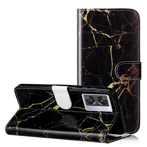 For Oppo A57 4G / A57s 4G / A57 (2022) 5G / A77 5G Pattern Printing Flip Stand Cover PU Leather Magnetic Closure Wallet Phone Case
