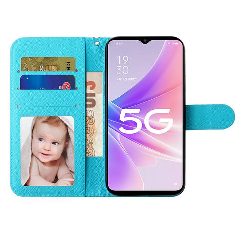 For Oppo A57 (2022) 5G / A57 4G  /  A77 5G /  A57s 4G PU Leather Wallet Phone Case 3D Pattern Printing Shockproof Case Folio Flip Cover with Stand / Strap
