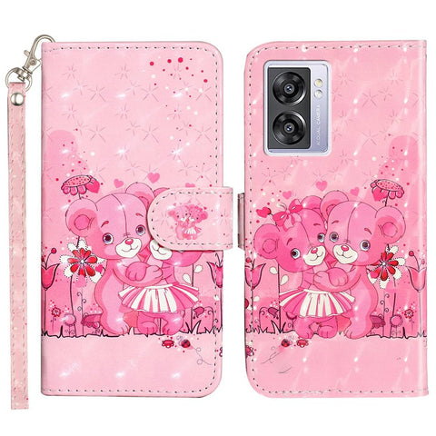 For Oppo A57 (2022) 5G / A57 4G  /  A77 5G /  A57s 4G PU Leather Wallet Phone Case 3D Pattern Printing Shockproof Case Folio Flip Cover with Stand / Strap
