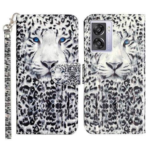 For Oppo A57 (2022) 5G / A57 4G  /  A77 5G /  A57s 4G PU Leather Wallet Phone Case 3D Pattern Printing Shockproof Case Folio Flip Cover with Stand / Strap