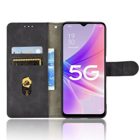 For Oppo A57e 4G / A57s 4G / A57 4G / A77 4G / OnePlus Nord N20 SE 4G Skin-touch Phone Case PU Leather Wallet Stand Shockproof Cover