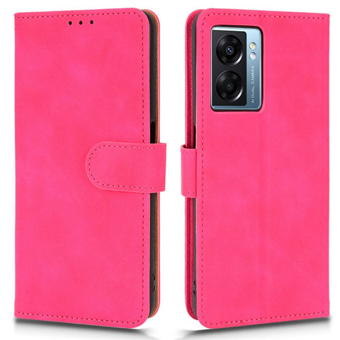 For Oppo A57e 4G / A57s 4G / A57 4G / A77 4G / OnePlus Nord N20 SE 4G Skin-touch Phone Case PU Leather Wallet Stand Shockproof Cover
