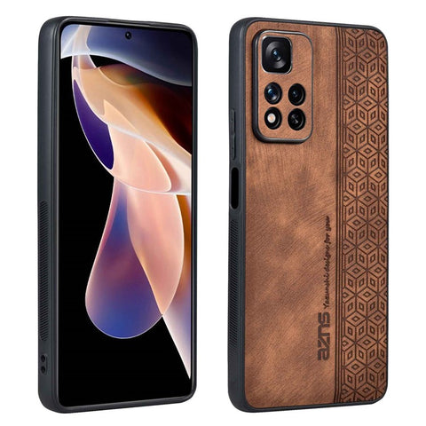 AZNS For Xiaomi Redmi Note 11 Pro+ 5G / Redmi Note 11 Pro 5G (MediaTek) Imprinted Pattern PU Leather Coated TPU Drop-proof Phone Case