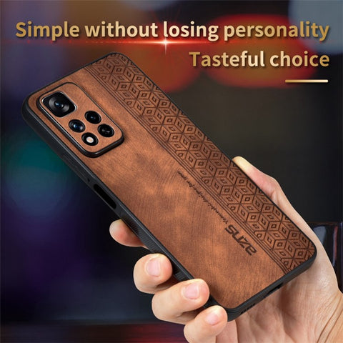 AZNS For Xiaomi Redmi Note 11 Pro+ 5G / Redmi Note 11 Pro 5G (MediaTek) Imprinted Pattern PU Leather Coated TPU Drop-proof Phone Case