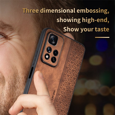 AZNS For Xiaomi Redmi Note 11 Pro+ 5G / Redmi Note 11 Pro 5G (MediaTek) Imprinted Pattern PU Leather Coated TPU Drop-proof Phone Case