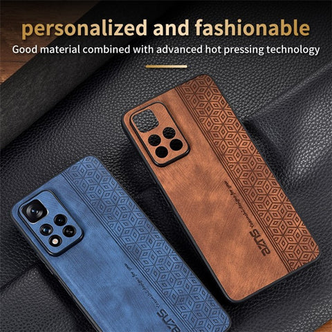 AZNS For Xiaomi Redmi Note 11 Pro+ 5G / Redmi Note 11 Pro 5G (MediaTek) Imprinted Pattern PU Leather Coated TPU Drop-proof Phone Case
