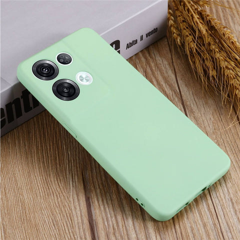 For Oppo Reno8 Pro+ 5G (Global Version) Liquid Silicone Microfiber Lining Protective Case Camera Protection Shockproof  Anti-Drop Phone Cover with Strap