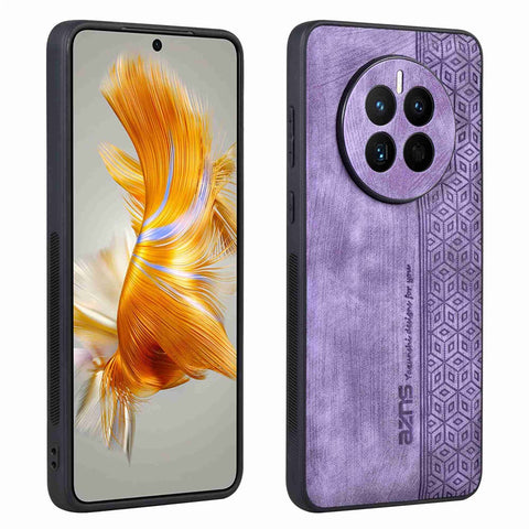 AZNS For Huawei Mate 50 4G Anti-fading Imprinted Pattern PU Leather Coated TPU Cover Anti-slip Cell Phone Case