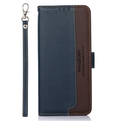 KHAZNEH For Motorola Moto G72 4G Litchi Texture Stand Wallet Phone Case RFID Blocking PU Leather TPU Cover