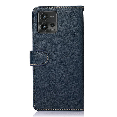 KHAZNEH For Motorola Moto G72 4G Litchi Texture Stand Wallet Phone Case RFID Blocking PU Leather TPU Cover