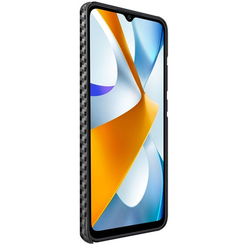 IMAK Ruiyi Series for Xiaomi Poco C40 4G Carbon Fiber Texture Phone Case Drop-proof PU Leather Coated PC Cover