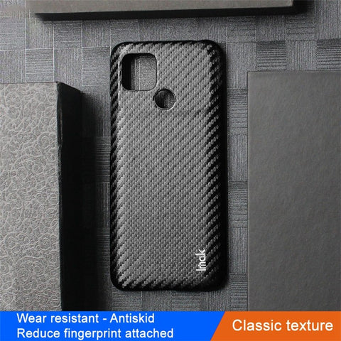IMAK Ruiyi Series for Xiaomi Poco C40 4G Carbon Fiber Texture Phone Case Drop-proof PU Leather Coated PC Cover