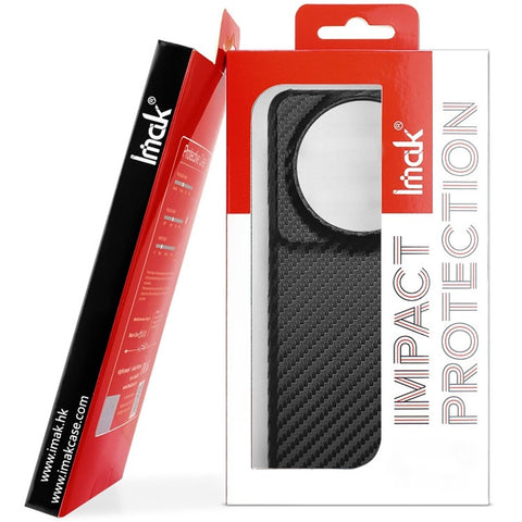 IMAK Ruiyi Series for Xiaomi Poco C40 4G Carbon Fiber Texture Phone Case Drop-proof PU Leather Coated PC Cover