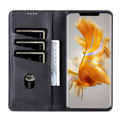 AZNS For Huawei Mate 50 Pro 4G Cowhide Texture Anti-scratch PU Leather Wallet Cover Magnetic Auto-absorbed Phone Stand Case