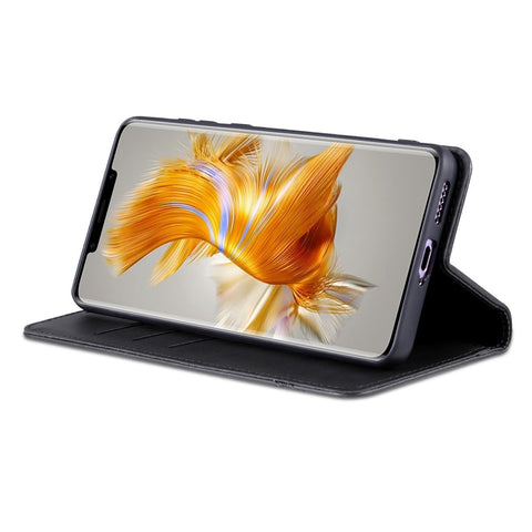 AZNS For Huawei Mate 50 Pro 4G Cowhide Texture Anti-scratch PU Leather Wallet Cover Magnetic Auto-absorbed Phone Stand Case