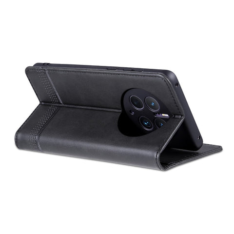 AZNS For Huawei Mate 50 Pro 4G Cowhide Texture Anti-scratch PU Leather Wallet Cover Magnetic Auto-absorbed Phone Stand Case