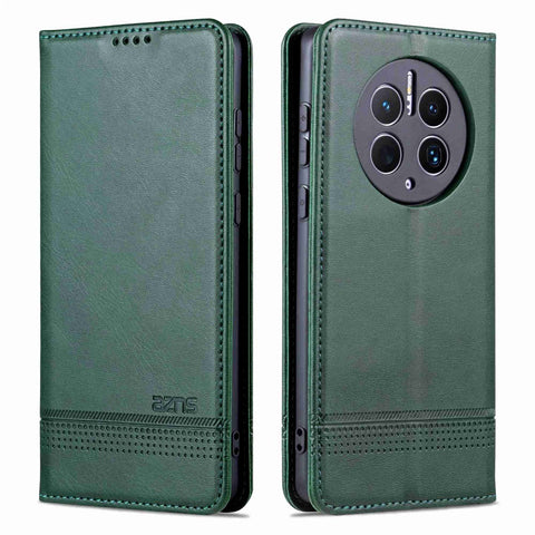 AZNS For Huawei Mate 50 Pro 4G Cowhide Texture Anti-scratch PU Leather Wallet Cover Magnetic Auto-absorbed Phone Stand Case