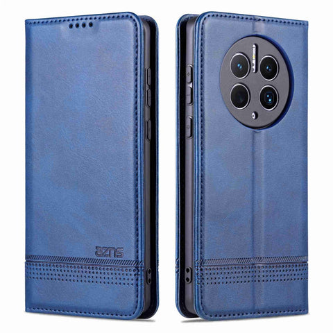 AZNS For Huawei Mate 50 Pro 4G Cowhide Texture Anti-scratch PU Leather Wallet Cover Magnetic Auto-absorbed Phone Stand Case