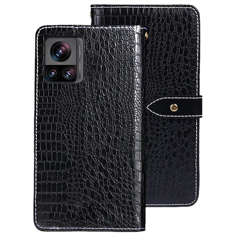 IDEWEI For Motorola Edge 30 Ultra 5G / Moto X30 Pro 5G Crocodile Texture PU Leather Phone Shockproof Case Smartphone Flip Stand Wallet Cover
