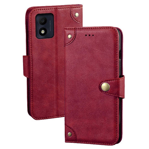IDEWEI For Alcatel 1B (2022) Phone Flip Case Anti-scratch Fine Texture TPU+PU Leather Wallet Stand Cell Phone Cover