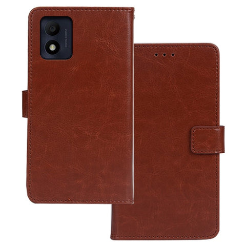 IDEWEI For Alcatel 1B (2022) Crazy Horse Texture Phone Case Anti-fall Wallet Stand PU Leather Smartphone Cover