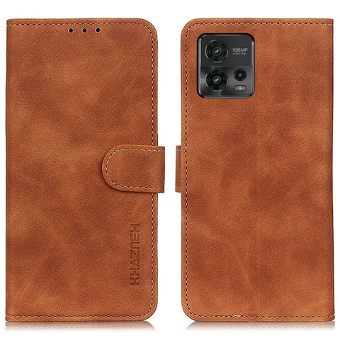 KHAZNEH For Motorola Moto G72 4G PU Leather Retro Texture Stand Full Protection Phone Case Magnetic Closure Wallet Phone Cover